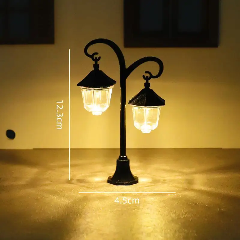 1/12 Dollhouse Street Lights Model Dollhouse Miniature Park Landscaping Lights Ornaments Doll House Decoration Pretend Play Toys