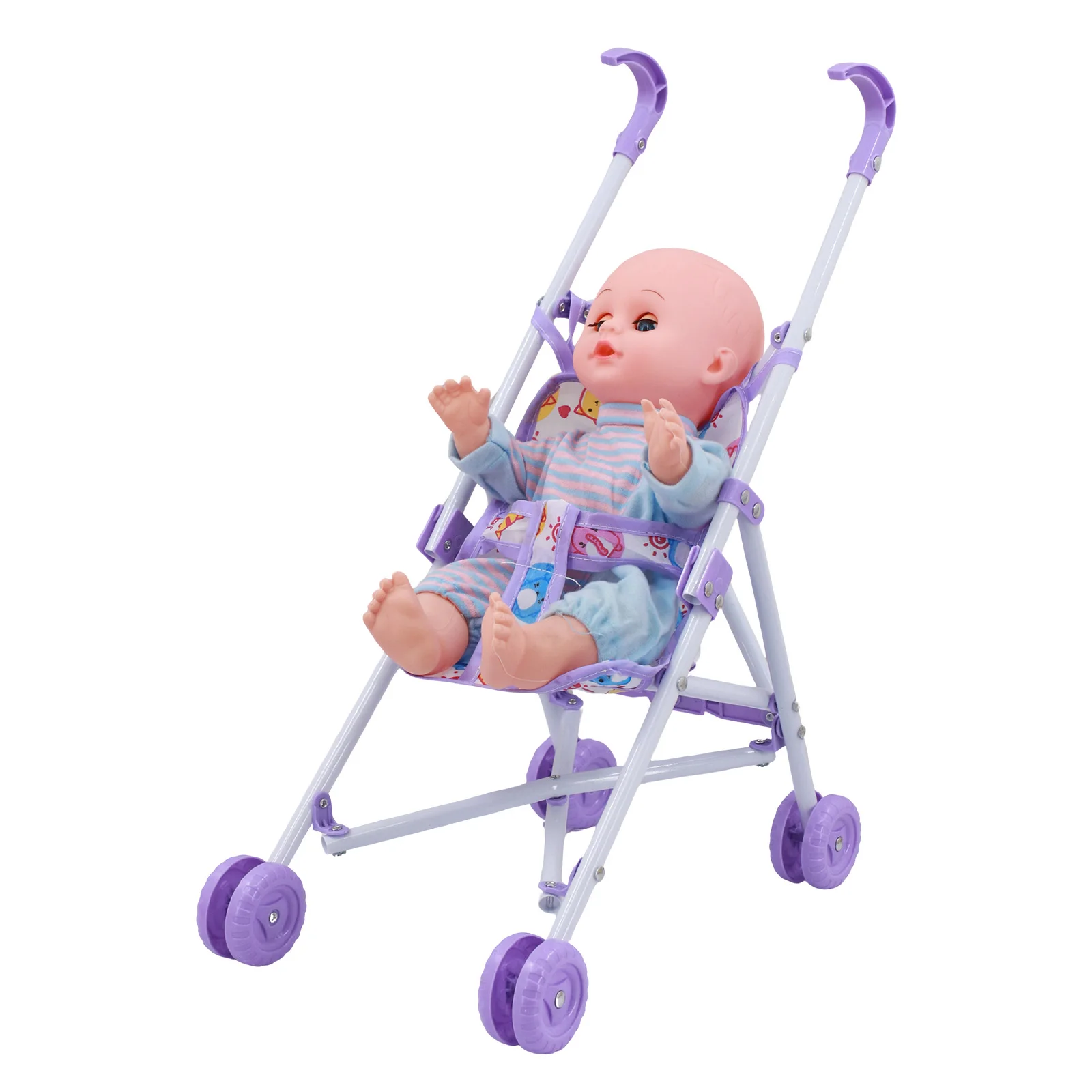 Baby Doll Stroller Toy, Suitable for Children Aged 3+, Fits 11-Inch to 15-Inch Dolls, Perfect Holiday Gift, Christmas Present, B
