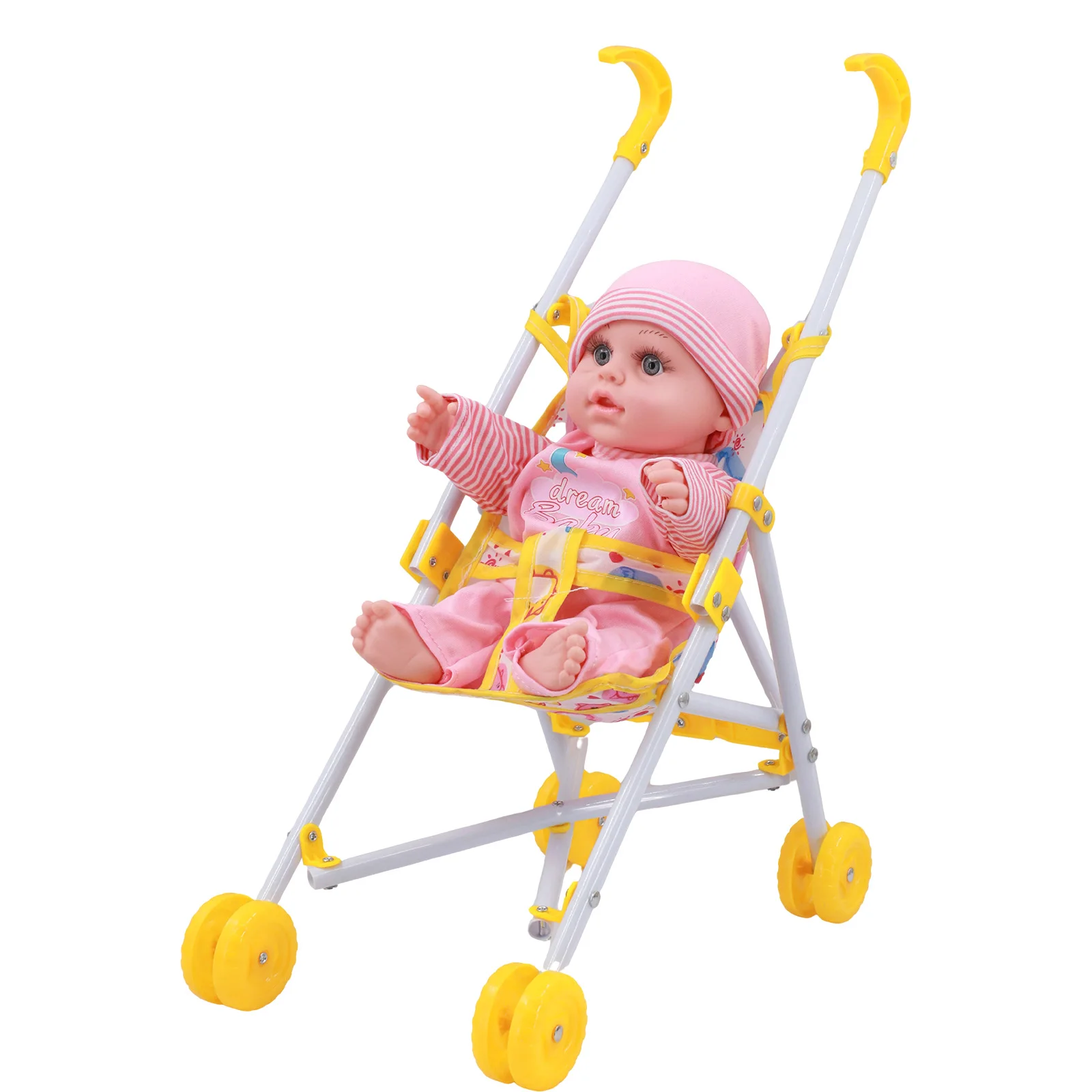 Baby Doll Stroller Toy, Suitable for Children Aged 3+, Fits 11-Inch to 15-Inch Dolls, Perfect Holiday Gift, Christmas Present, B