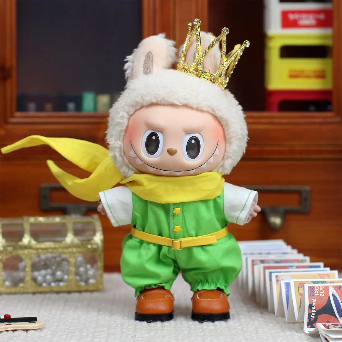 Clothes For Labubu 17cm Outfit Accessories For The Monsters Clothing Kid Gift Dress And Hairpin Shoes Traditional Thai Clothing