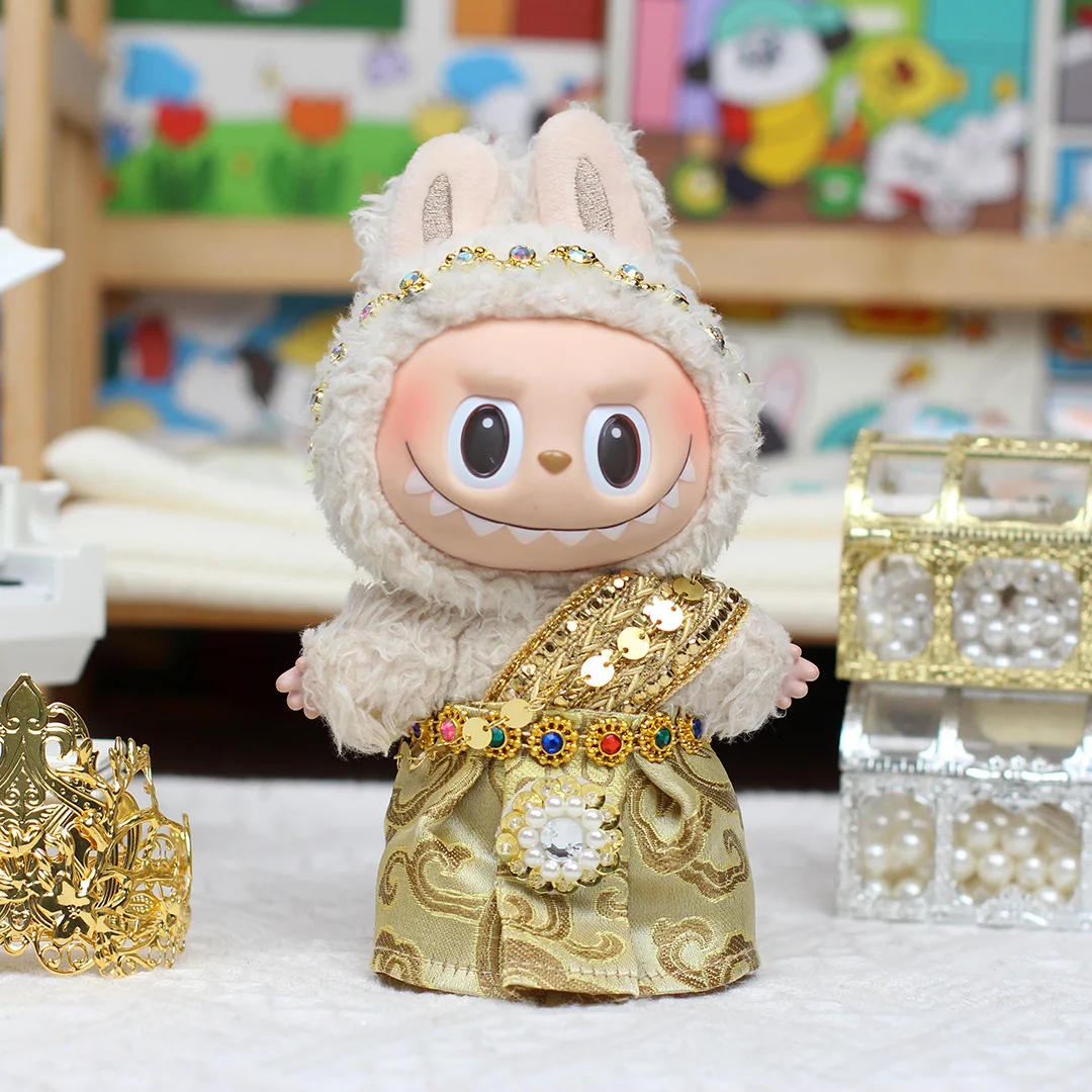 Clothes For Labubu 17cm Outfit Accessories For The Monsters Clothing Kid Gift Dress And Hairpin Shoes Traditional Thai Clothing