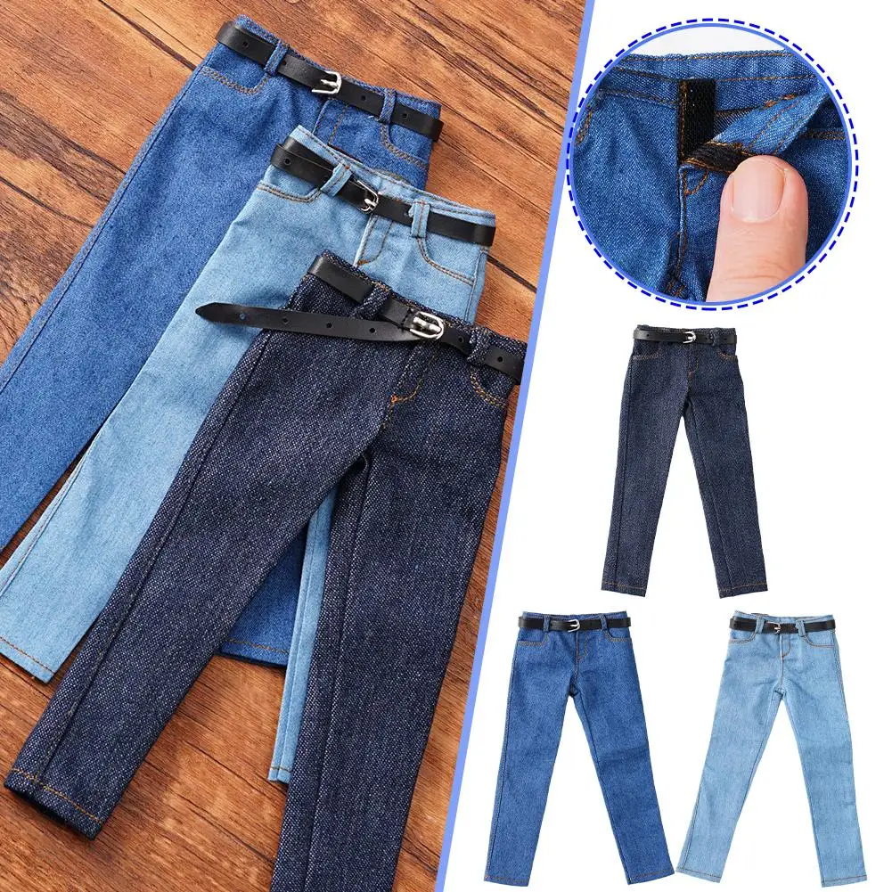 Doll Clothes 1/6 Scale Jeans 12" Scale Pants Doll Pants Man Toy Decor