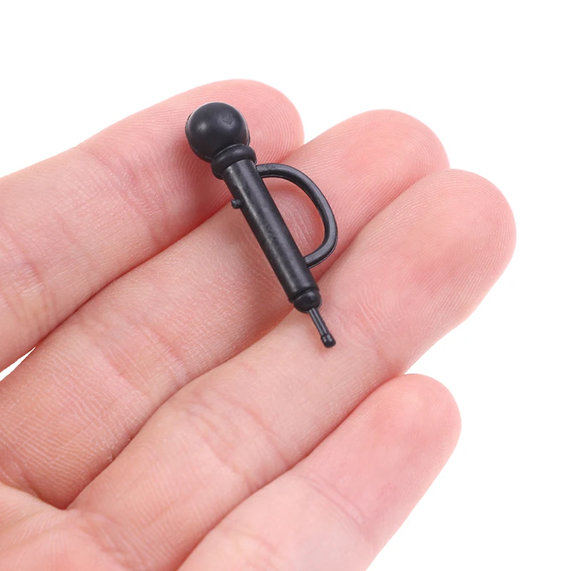 Black Dollhouse Microphone Cute Mini Plastic Microphone Model Dollhouse Miniature Furniture Accessories