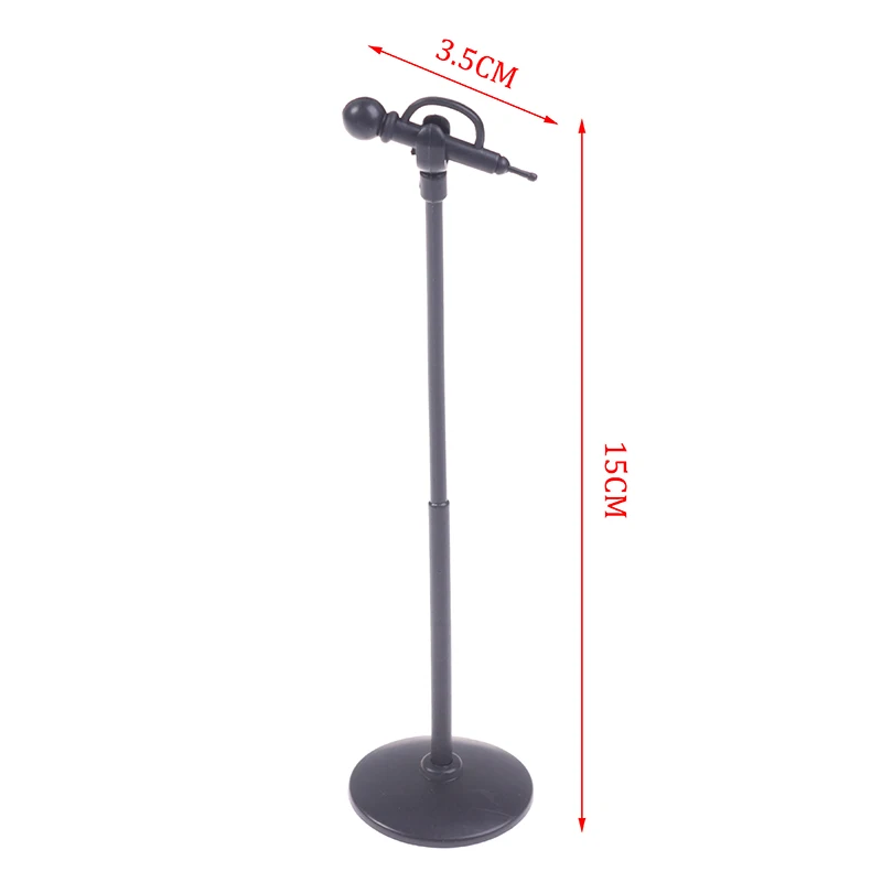 Black Dollhouse Microphone Cute Mini Plastic Microphone Model Dollhouse Miniature Furniture Accessories