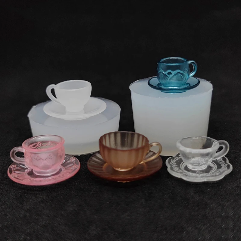 1 Set Dollhouse Miniature Tea Cup Silicone Mold UV Epoxy Turnover Food And Play Bowl Mold Doll Accessories Toy Scene Decoration