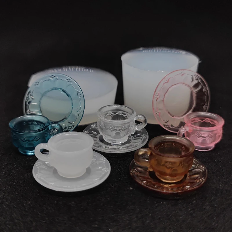 1 Set Dollhouse Miniature Tea Cup Silicone Mold UV Epoxy Turnover Food And Play Bowl Mold Doll Accessories Toy Scene Decoration