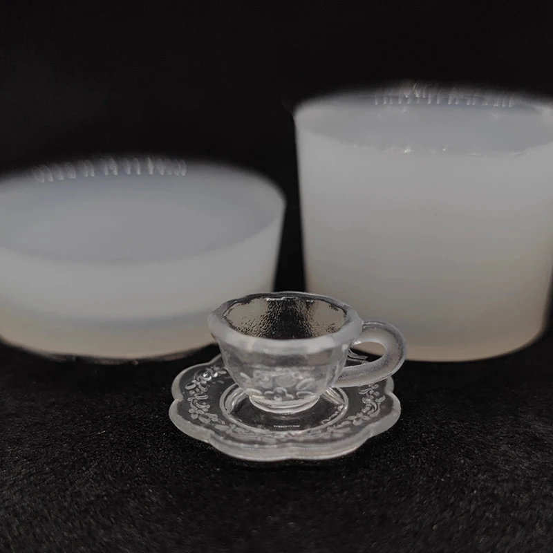 1 Set Dollhouse Miniature Tea Cup Silicone Mold UV Epoxy Turnover Food And Play Bowl Mold Doll Accessories Toy Scene Decoration