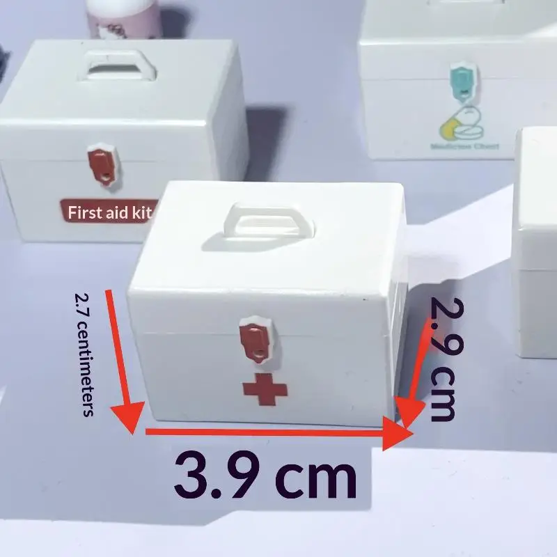1/12 Dollhouse Miniature Simulation Medicine Box Emergency Case Model Toys Dollhouse Living Room Decoration Micro Scene Ornament