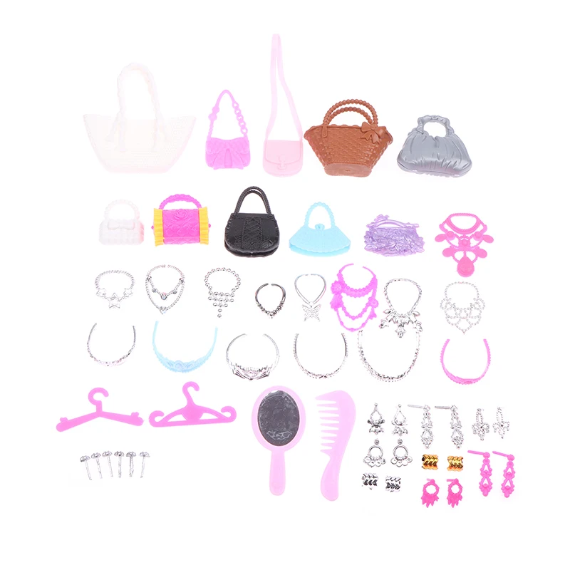 10Pcs Dollhouse Miniature Electroplated Crown Necklace Earstuds Bracelets Earrings Pendant Model Dressing Princess Doll Toy