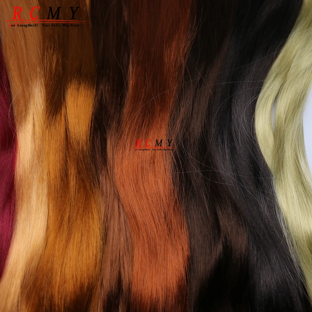 RCMY Red Milk Silk Doll Wig BJD/SD Doll Hair Rooting Doll Wigs Transplant Hand-crocheted Pink Gold Black Doll Hair Accessories