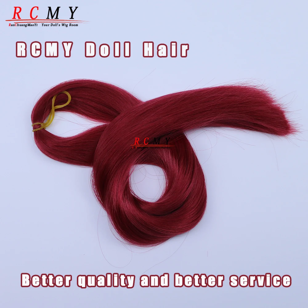 RCMY Red Milk Silk Doll Wig BJD/SD Doll Hair Rooting Doll Wigs Transplant Hand-crocheted Pink Gold Black Doll Hair Accessories