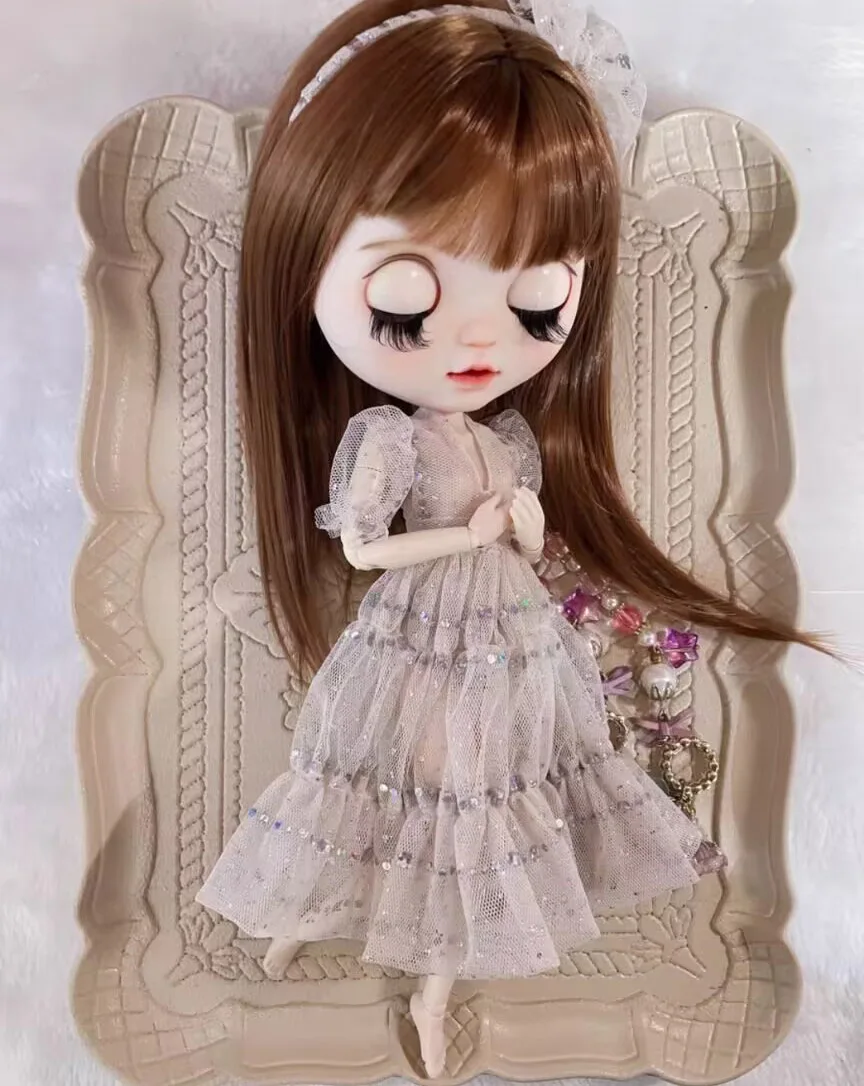 2pcs 2026 lace French style Headband + Main Dress for Blythe (Fit for Lulu,ymy24,Ob22,24,26,zone, Jenny)