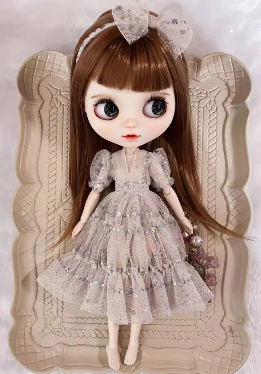 2pcs 2026 lace French style Headband + Main Dress for Blythe (Fit for Lulu,ymy24,Ob22,24,26,zone, Jenny)
