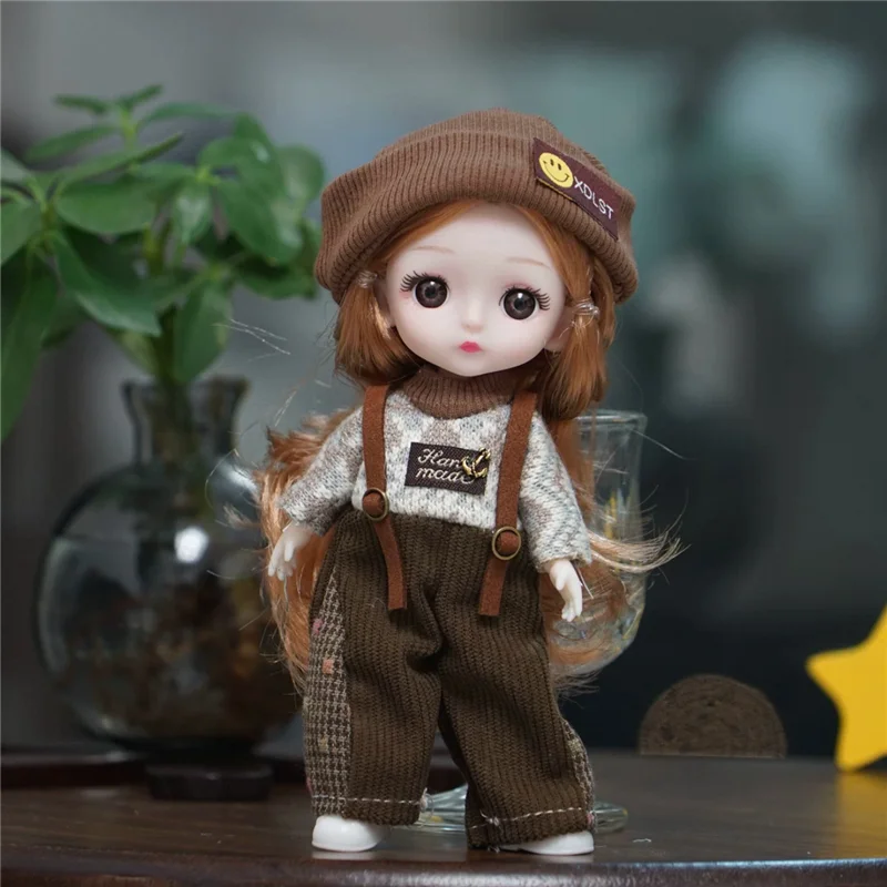 Pastel Harajukuc Style Outfit Clothing For 16 17cm 1/8 BJD OB11 Doll Korean Kawaii Leopard Print Clothes Dress Pants Accessories