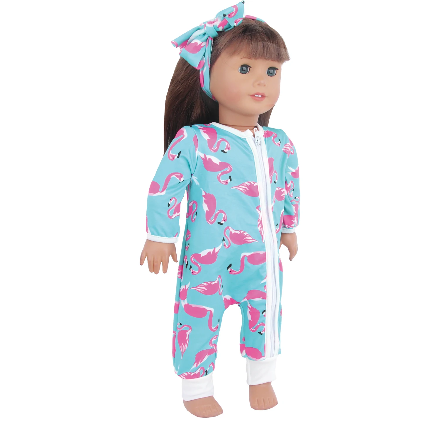 Cute 18 Inch Doll Clothes Outfits,Heart Raincoat, Flamingo Romper, Pink Lace Dress For 43cm Baby Newborn,OG Girl Dolls Kid Gift