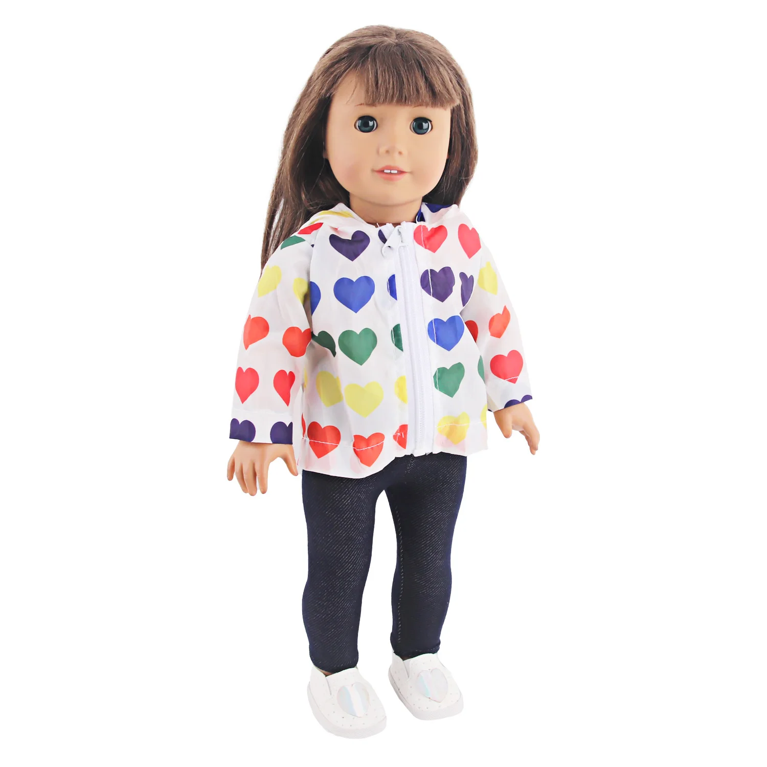 Cute 18 Inch Doll Clothes Outfits,Heart Raincoat, Flamingo Romper, Pink Lace Dress For 43cm Baby Newborn,OG Girl Dolls Kid Gift