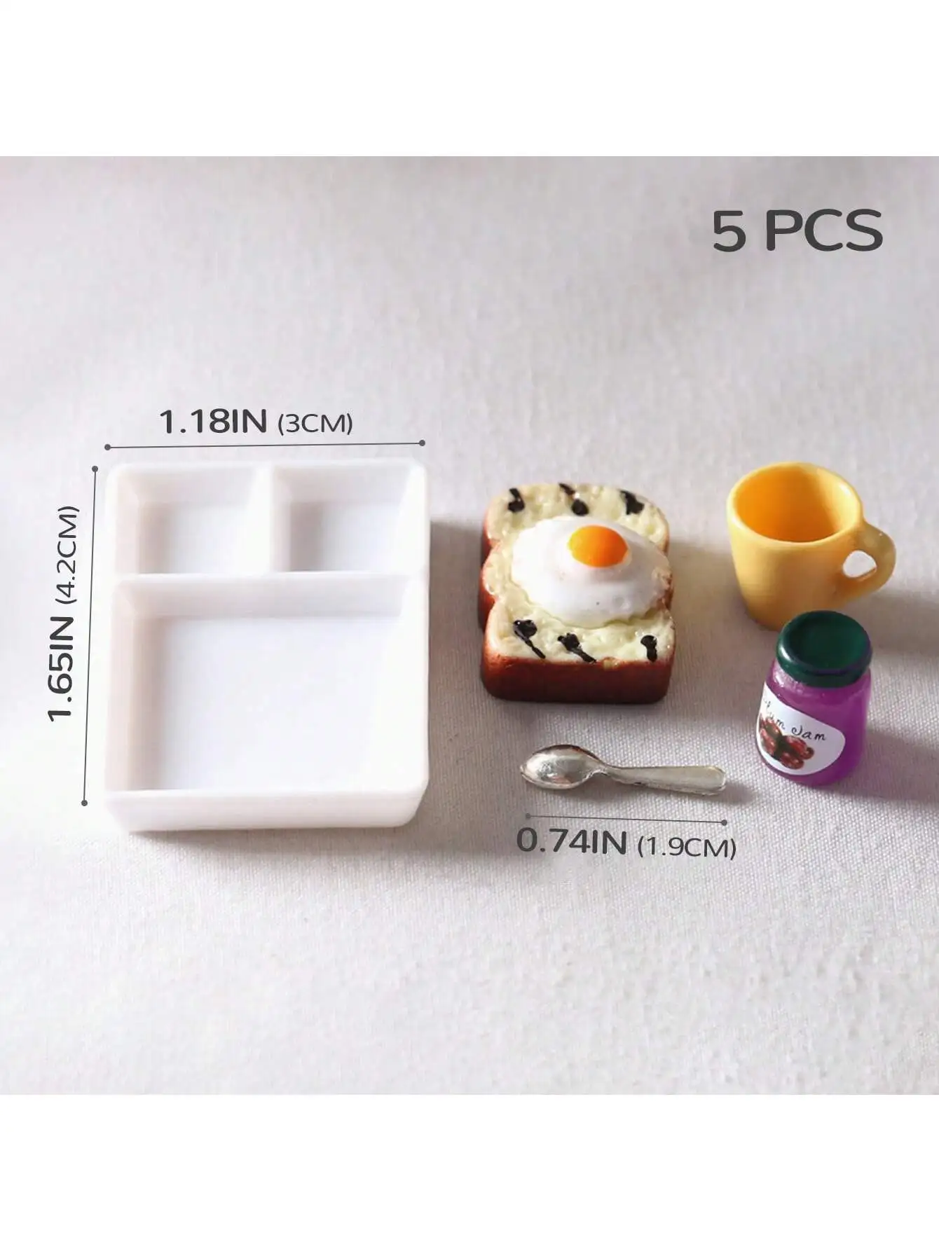 Random 1 set,Dollhouse Miniature Food Set 1:12 Scale Mini Simulation Kitchen Toys, Includes Jam, Toast, Cups, Spoons, Plates,