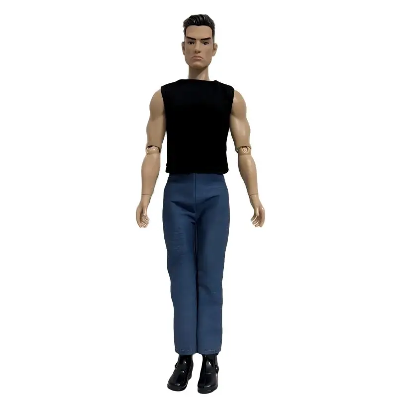 Fashion Doll Clothes 13 Inch Soldier Figure Accessories Boots Kids Toys Big Size Jeans Sleeveless For Ken DIY Dressing Game Gift