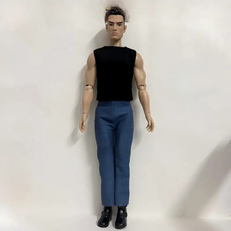 Fashion Doll Clothes 13 Inch Soldier Figure Accessories Boots Kids Toys Big Size Jeans Sleeveless For Ken DIY Dressing Game Gift