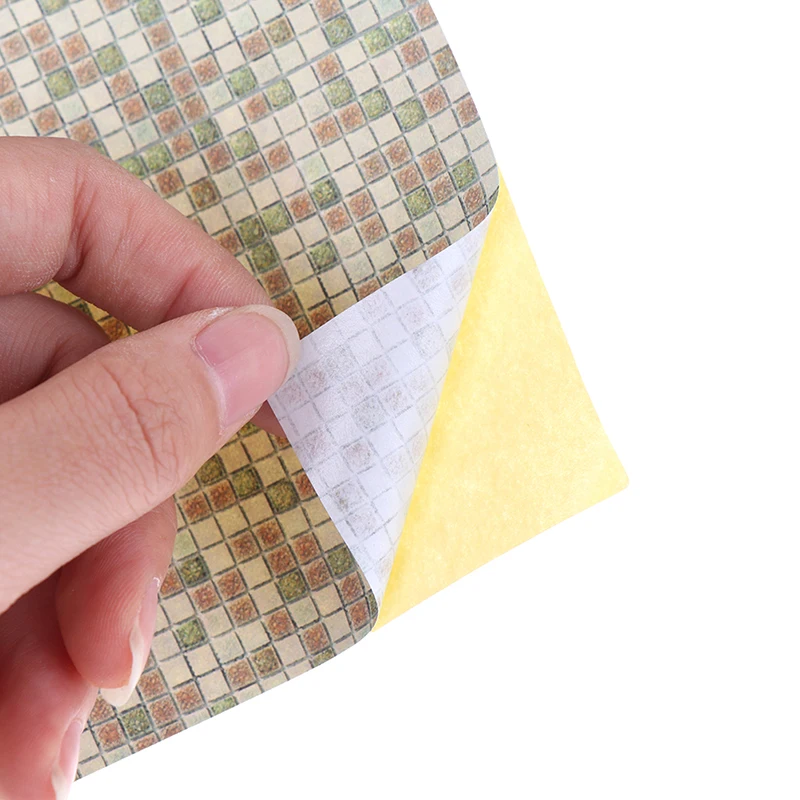 Hot Sale 1Pc 1/12 Dollhouse Miniature Grain Floor Wallpaper Tiles Sticker Bathroom Living Room Decor Toy Doll House Accessories