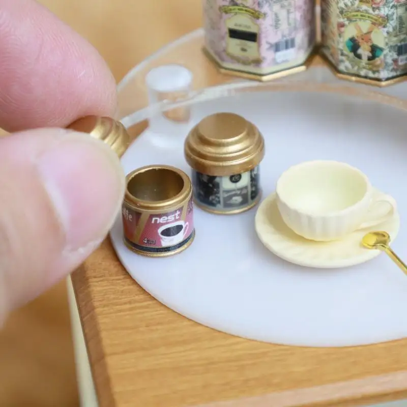 Doll House Coffee Can Tea Can Model Simulation Item Ornament Model Miniature Mini Toys Doll House Furniture Accessories