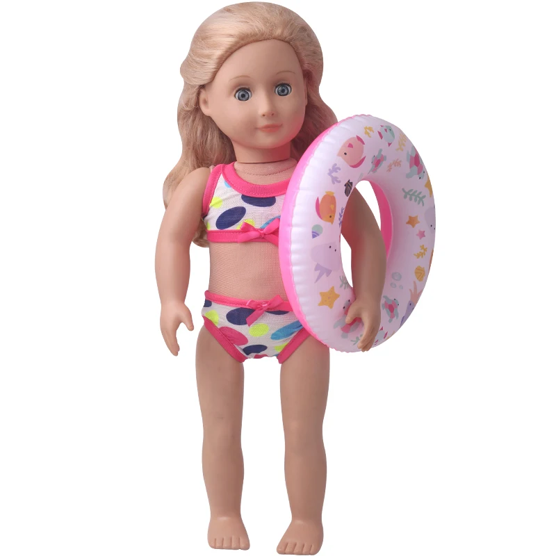 18 Inch Doll Summer Swimming Circle Suitable for Both Boys and Girls, Beach Pool Swimming Circle Doll Accessories