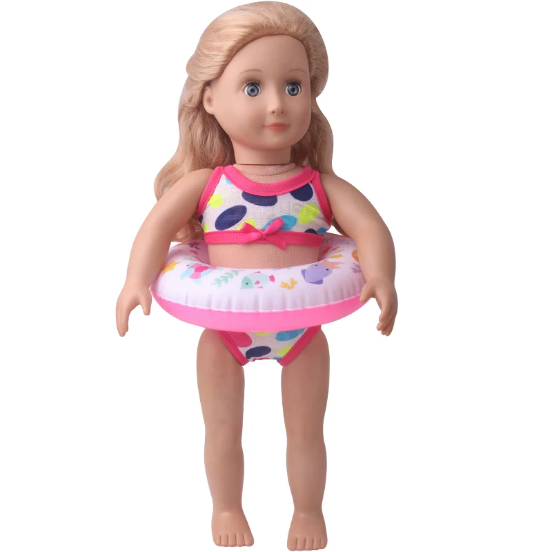 18 Inch Doll Summer Swimming Circle Suitable for Both Boys and Girls, Beach Pool Swimming Circle Doll Accessories