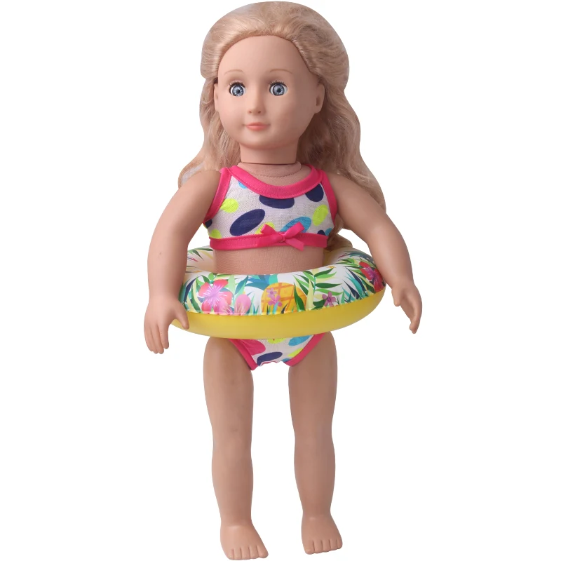 18 Inch Doll Summer Swimming Circle Suitable for Both Boys and Girls, Beach Pool Swimming Circle Doll Accessories