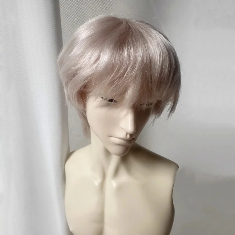 (Sweet Janie Store)BJD Wigs Short Hair for 1/3 1/4 1/6 Dolls SD MSD MDD Yosd Mohair Wigs Doll Black Blue Purple Gold Hair
