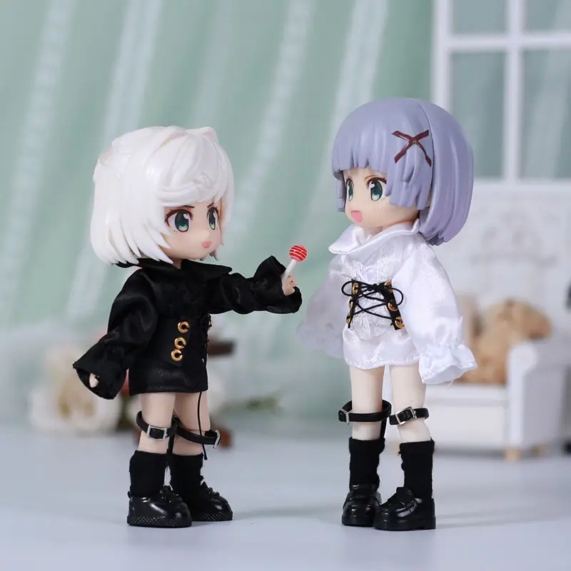 For Obitsu 11 Doll Goth Shirt Clothes Suit For OB11 Gsc 1/12 Bjd Molly YMY Doll Cloth Doll Outfit Dress Up