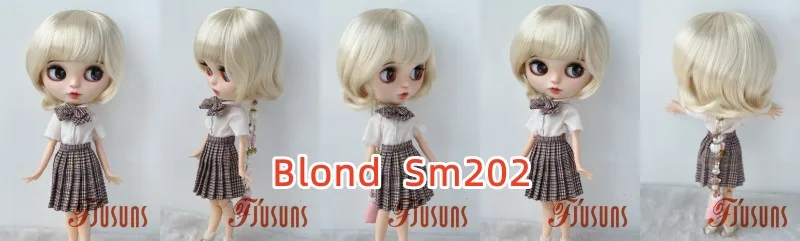 Jusuns QBaby Blythes Wig JD190 9-10inch 10-11inch Short Smart Wave Cut Synthetic Mohair BJD Hair Porcelain doll Accessories