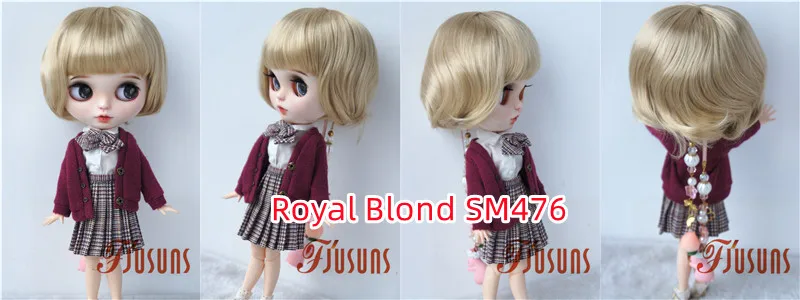 Jusuns QBaby Blythes Wig JD190 9-10inch 10-11inch Short Smart Wave Cut Synthetic Mohair BJD Hair Porcelain doll Accessories