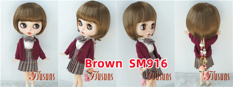 Jusuns QBaby Blythes Wig JD190 9-10inch 10-11inch Short Smart Wave Cut Synthetic Mohair BJD Hair Porcelain doll Accessories