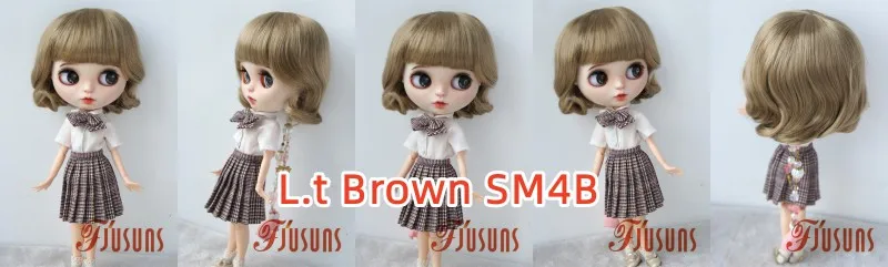 Jusuns QBaby Blythes Wig JD190 9-10inch 10-11inch Short Smart Wave Cut Synthetic Mohair BJD Hair Porcelain doll Accessories