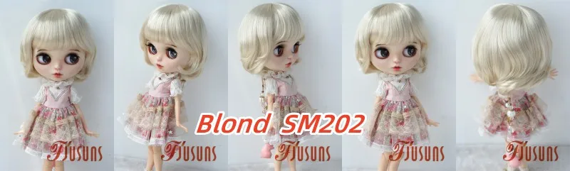 Jusuns QBaby Blythes Wig JD190 9-10inch 10-11inch Short Smart Wave Cut Synthetic Mohair BJD Hair Porcelain doll Accessories