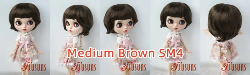Jusuns QBaby Blythes Wig JD190 9-10inch 10-11inch Short Smart Wave Cut Synthetic Mohair BJD Hair Porcelain doll Accessories