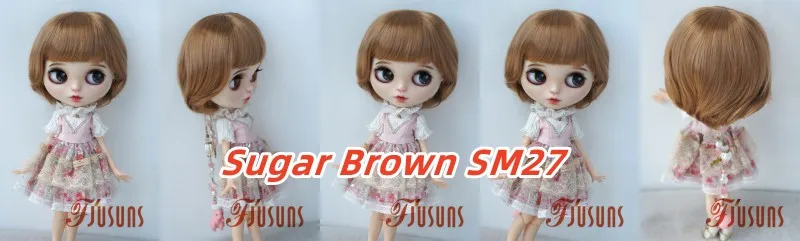 Jusuns QBaby Blythes Wig JD190 9-10inch 10-11inch Short Smart Wave Cut Synthetic Mohair BJD Hair Porcelain doll Accessories