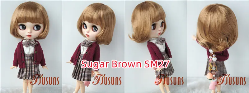 Jusuns QBaby Blythes Wig JD190 9-10inch 10-11inch Short Smart Wave Cut Synthetic Mohair BJD Hair Porcelain doll Accessories