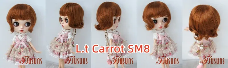 Jusuns QBaby Blythes Wig JD190 9-10inch 10-11inch Short Smart Wave Cut Synthetic Mohair BJD Hair Porcelain doll Accessories