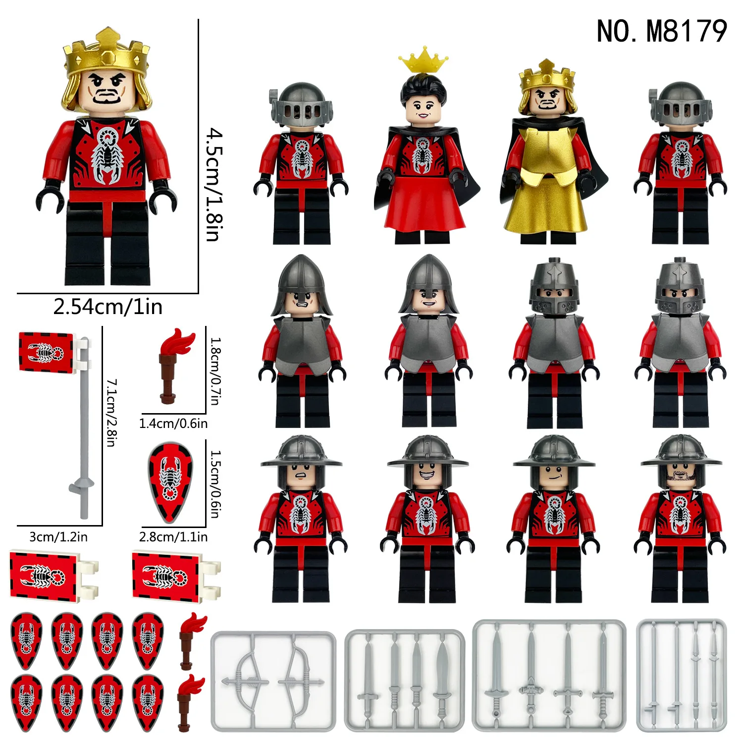 24 medieval minifigures M8179 scorpion country soldiers children assemble small particle building block toys cross-border