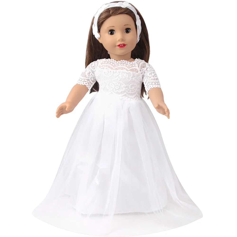 Doll Wedding Dress Series 18 inch Girl Long Wedding Dress Doll Dress Accessories