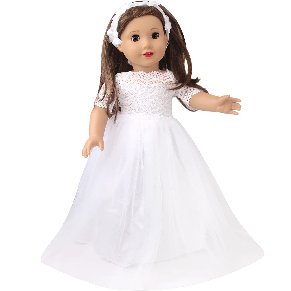 Doll Wedding Dress Series 18 inch Girl Long Wedding Dress Doll Dress Accessories