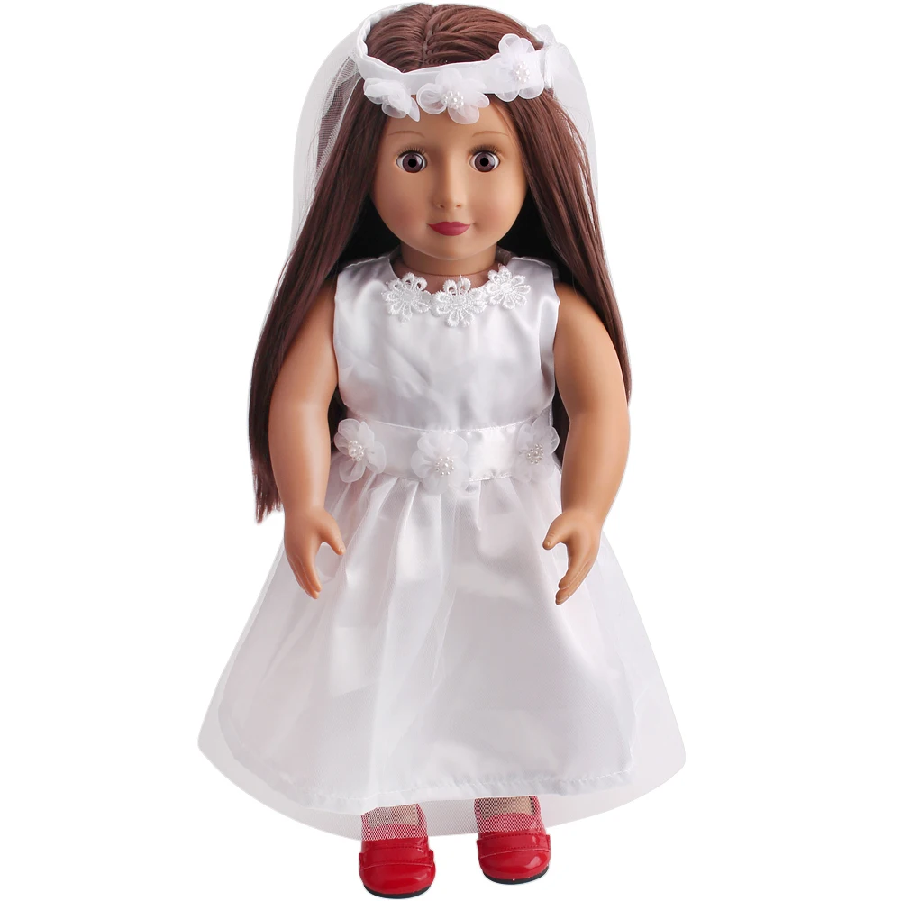 Doll Wedding Dress Series 18 inch Girl Long Wedding Dress Doll Dress Accessories