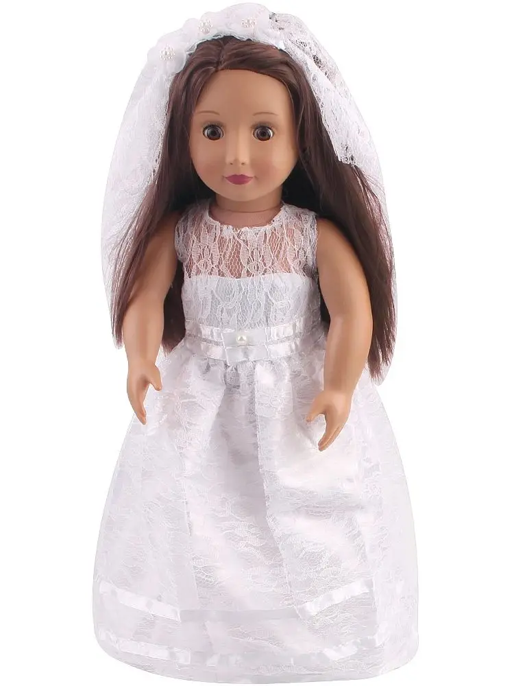 Doll Wedding Dress Series 18 inch Girl Long Wedding Dress Doll Dress Accessories