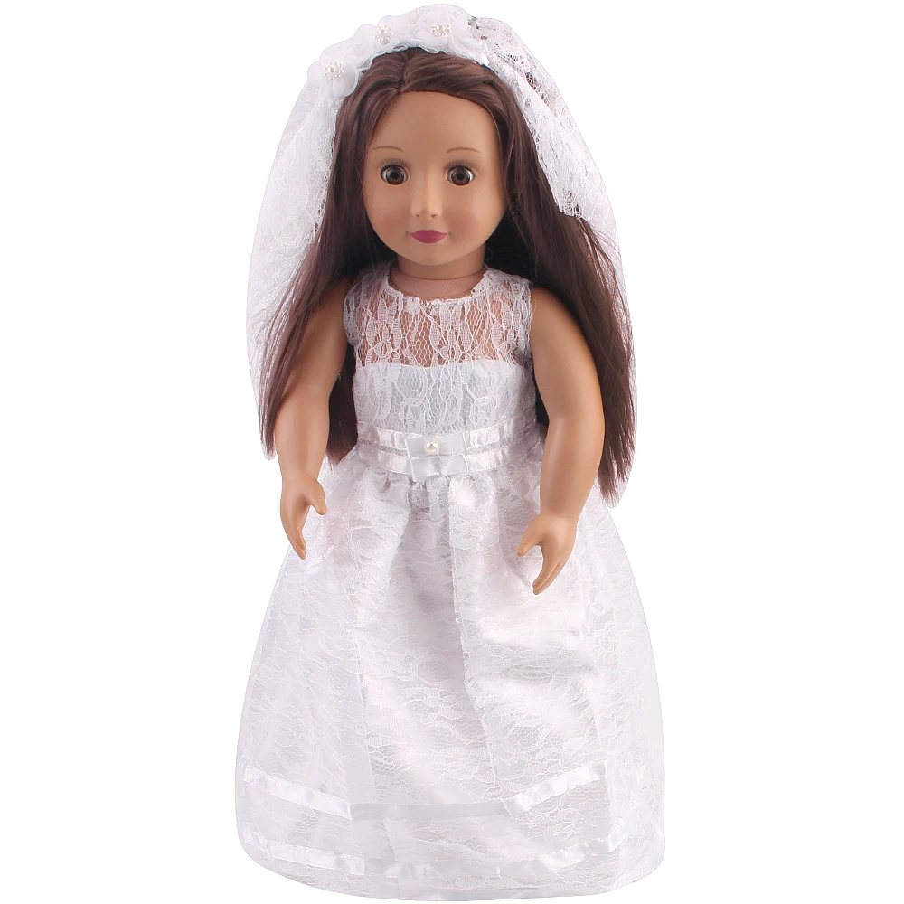Doll Wedding Dress Series 18 inch Girl Long Wedding Dress Doll Dress Accessories