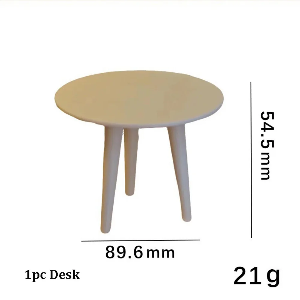 1:12 Dollhouse Miniature Furniture Mini Pretend Play White Dining Table Chairs Model Multistyles