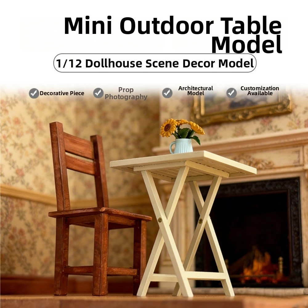 1:12 Dollhouse Miniature Furniture Mini Pretend Play White Dining Table Chairs Model Multistyles