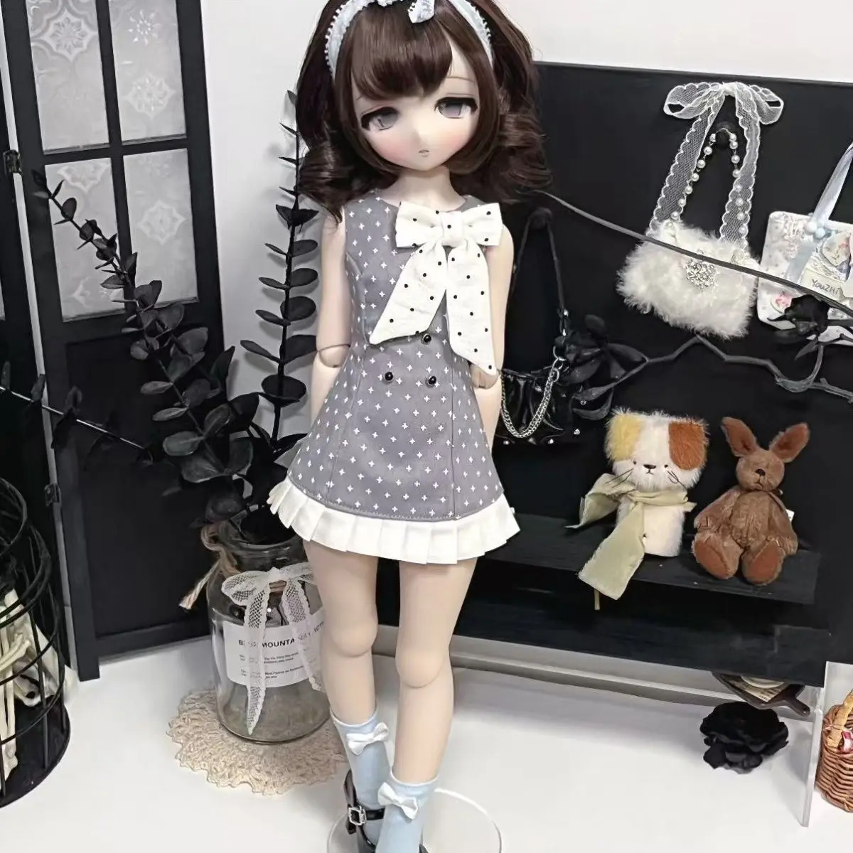 New 1/6 1/4 Doll's Clothes for 30/45cm Bjd Doll Fashion Dress Girl Toys Play House Dress Up Gift Cute Doll Accessories, No Doll