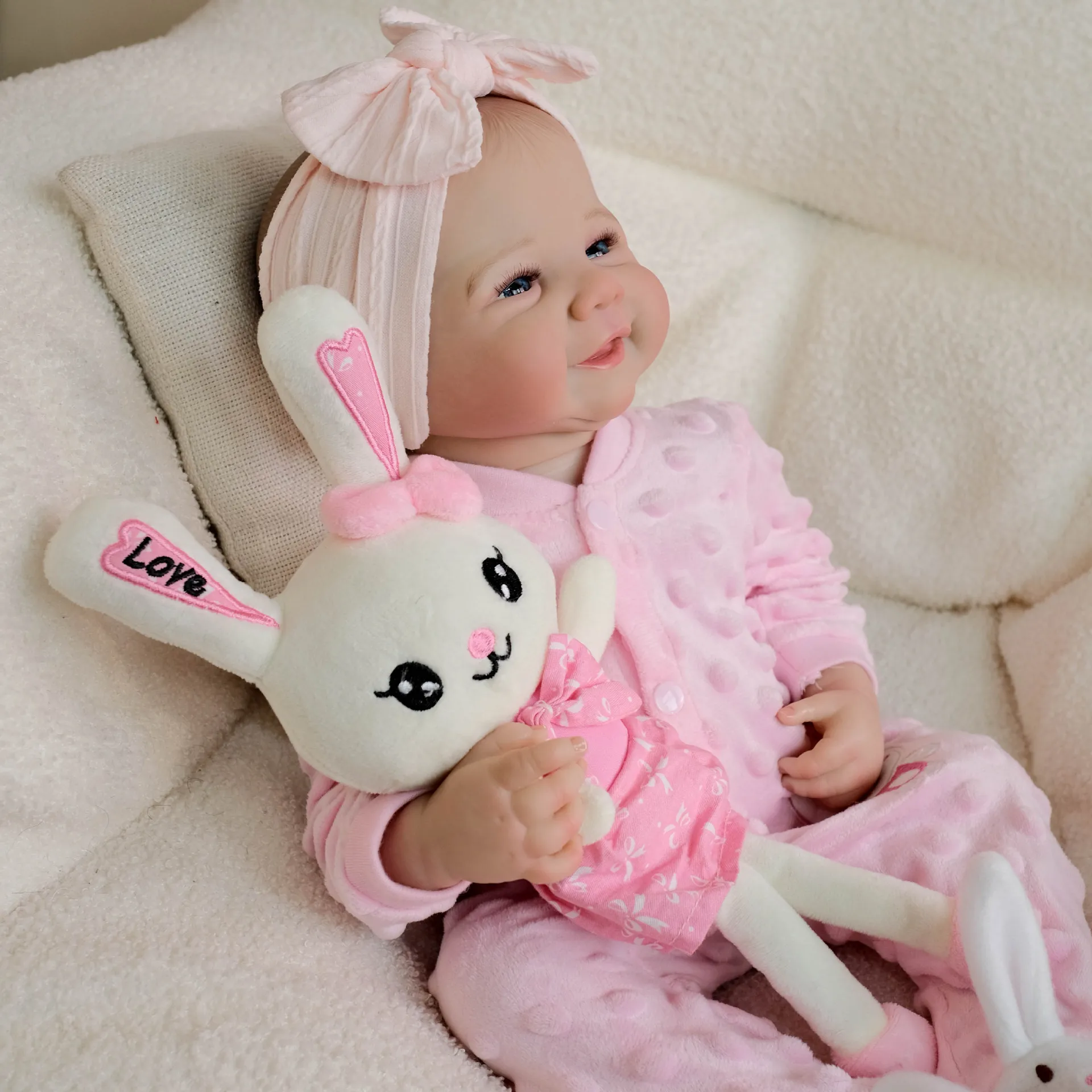 Cute Vivienne 48 cm Full Body Silicone Reborn Doll Waterproof Handmade Realistic Baby Newborn Girl Doll Children Christmas Gift