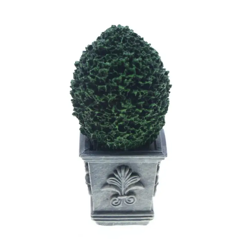 1/12 Dollhouse Simulation Plant Potted Model Miniature Twisted Artificial Plant Spiral Faux Greenery for Landscape Desktop Decor